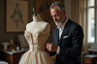 Designer de mode homme dans son atelier parisien