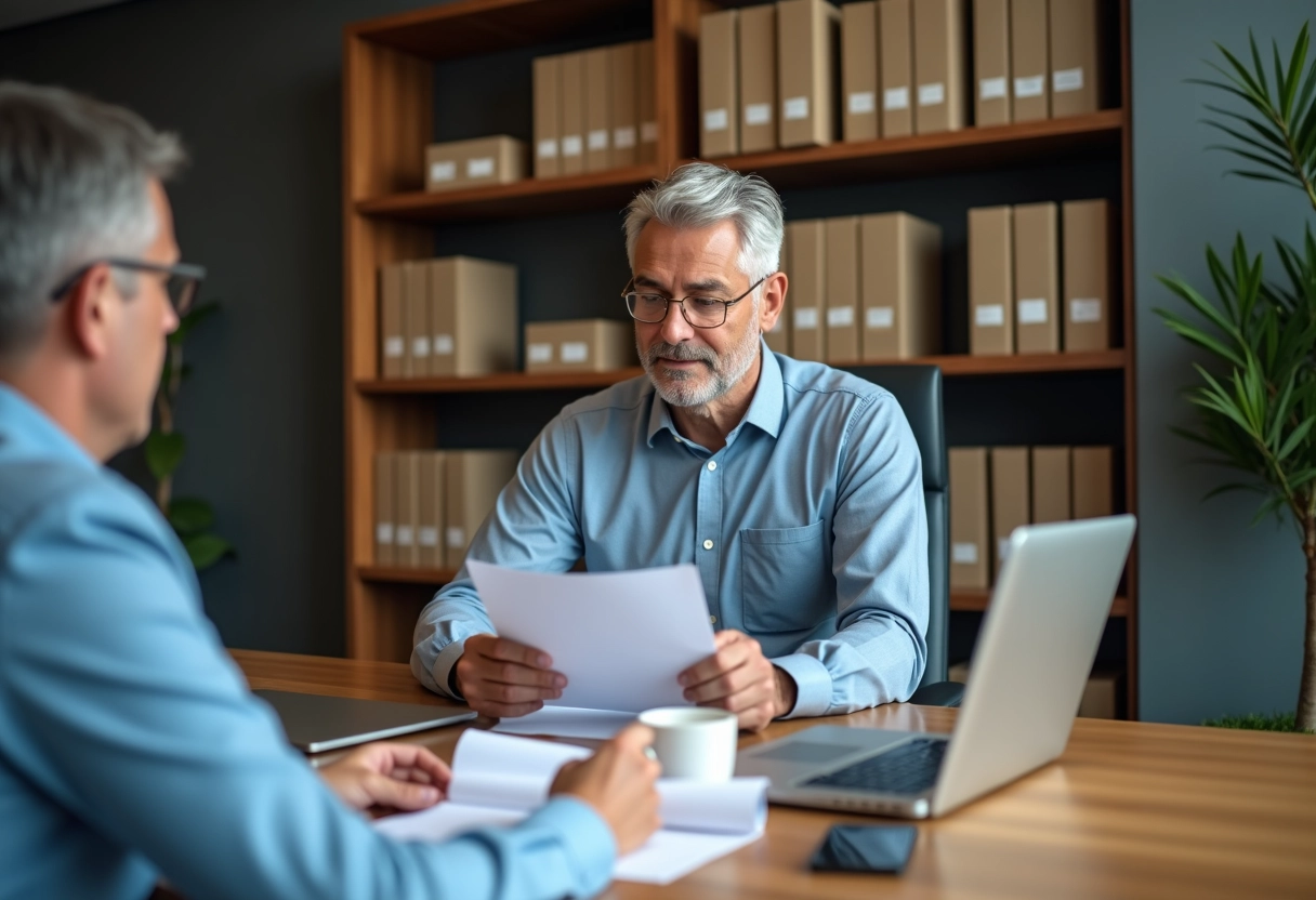 Homme d affaires discutant avec conseiller bancaire