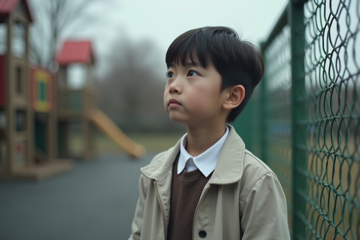 Garçon pensif près d