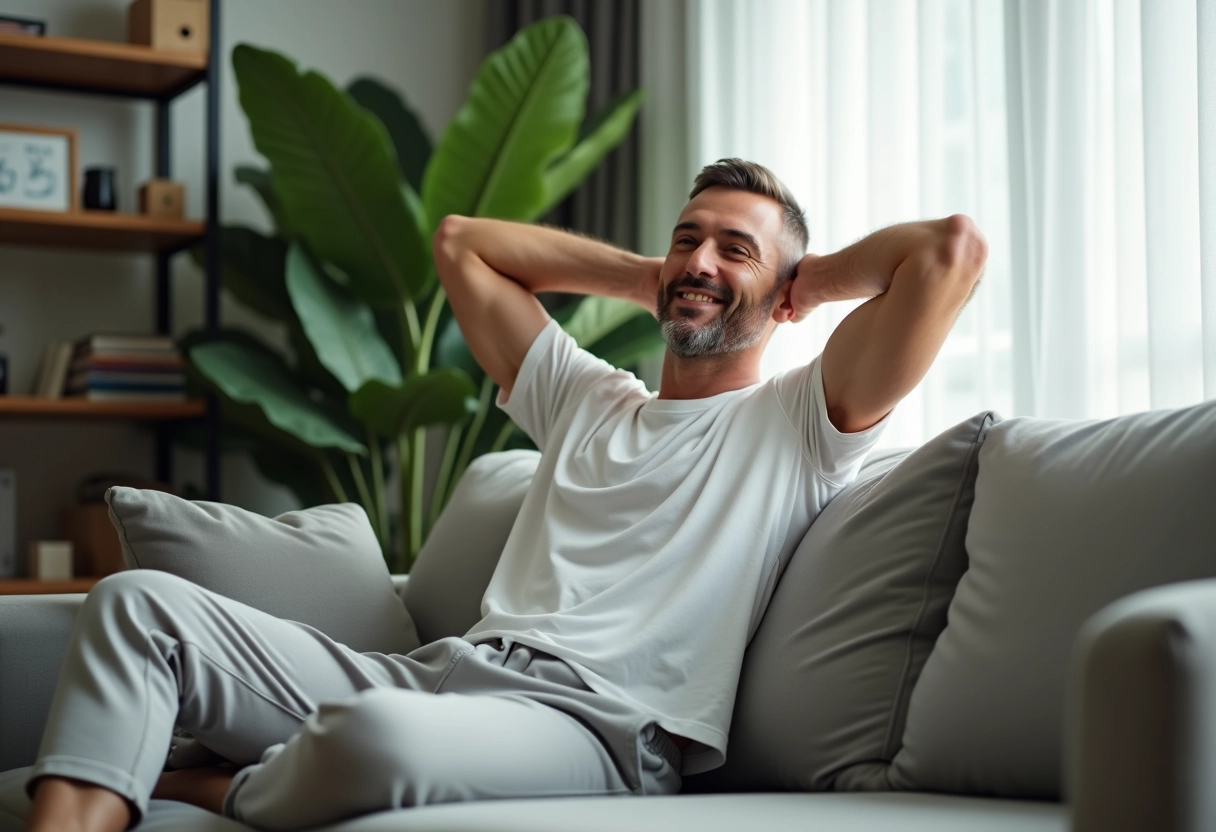 Homme se levant et s